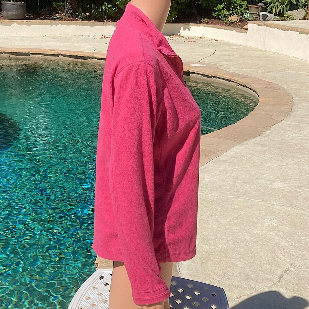 Columbia Quarter Zip Micro Fleece Sweater Bright Pink - Picture 4 of 10
